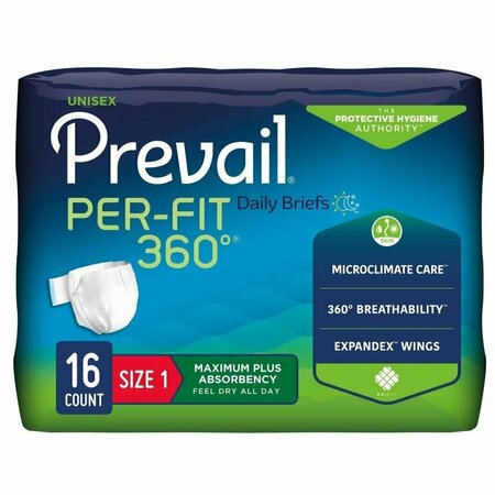 PREVAIL PER-FIT 360 Daily Briefs, Maximum Plus, Size 1, 96PK PFNG-012/1